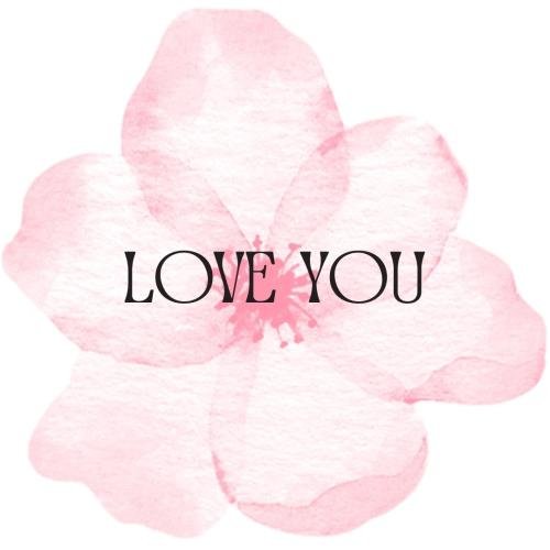 Wishing I Love you with a beautiful pink flower