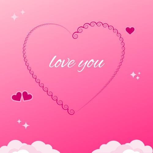 Love-You-Card Pink Color
