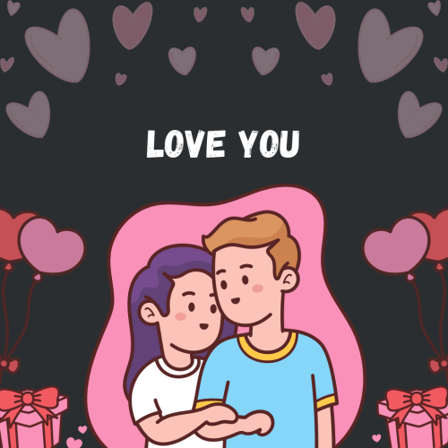 Love-You-Couple With Black Background