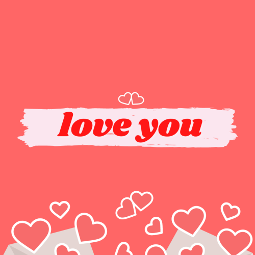 Love-You-Image Card In Pink Color