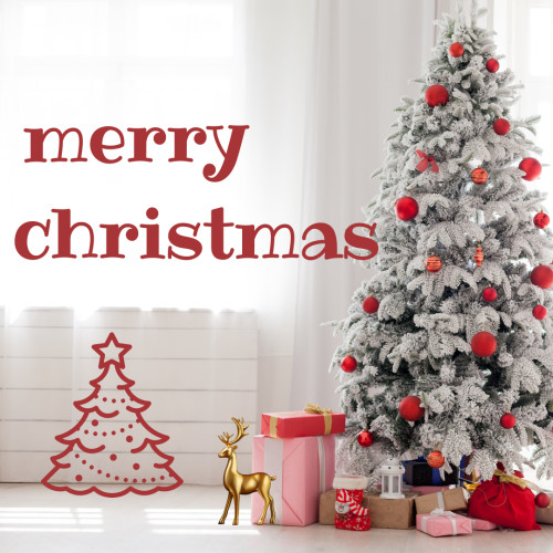 Christmas trees and gifts, Merry Christmas.