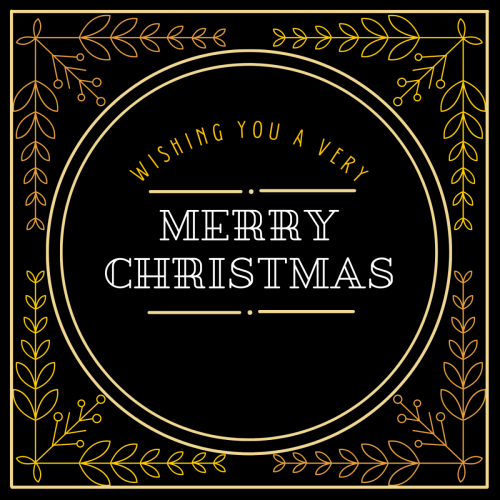 Image Card In Black Color For Wishing Christmas, Merry Christmas
