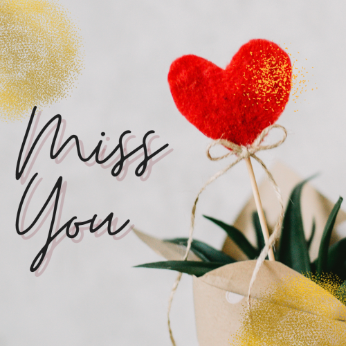 Heart shape lollipop in bag, Miss You.