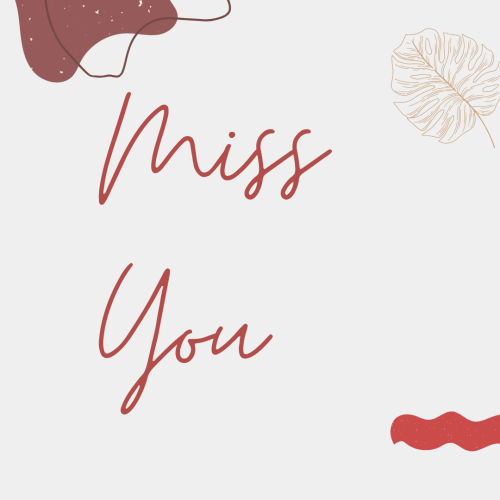 Miss You, simple wish card theme.