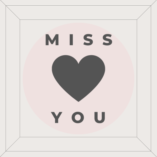 Miss You, simple wish card design.