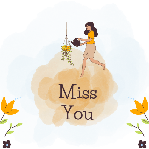 Miss You, yellow flowers and girl.
