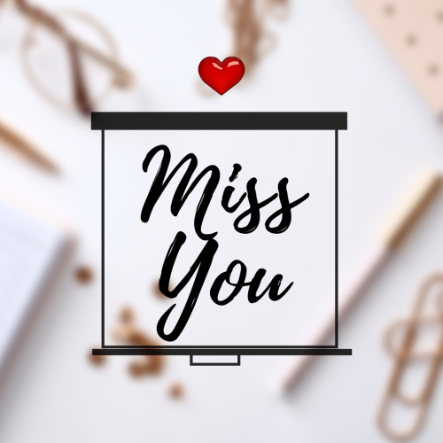 Miss you, a blurry wish card design.