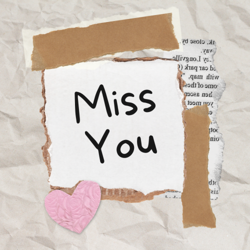 Miss you, a paper note design.