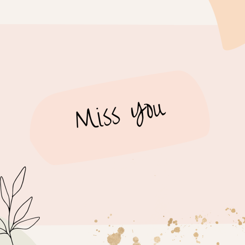 Miss you, light pink background.