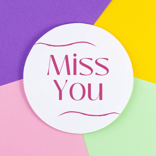 Four color wish card design, Miss You.