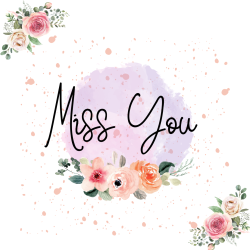 Flowers on white background, Miss you.