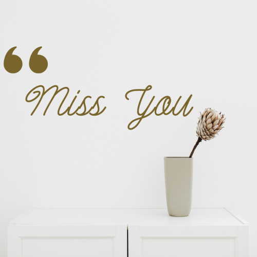 Miss you, a flower in a pot.