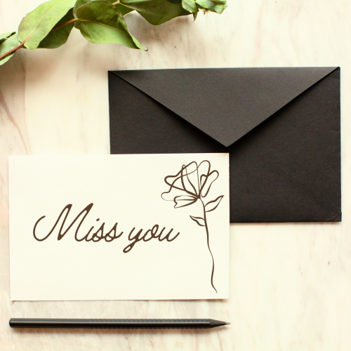 Black color letter, Miss You.