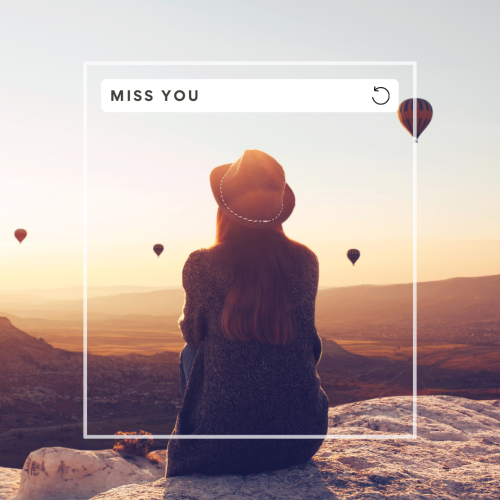 Miss You, a beautiful girl on a mountain.