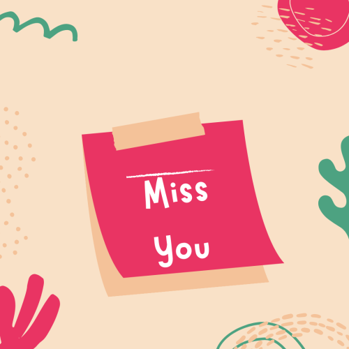 Miss You, an elegant wish card design.