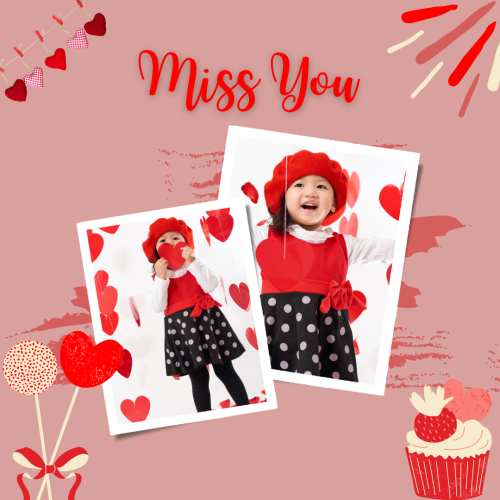 A child photo and enjoying party, Miss You.