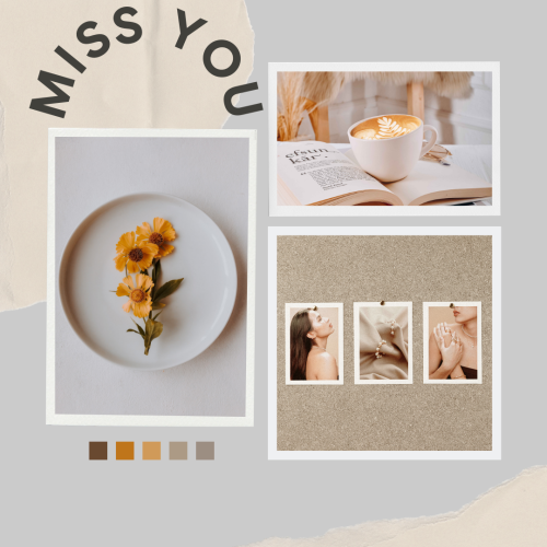 Miss You, lot of pics on a wish card.