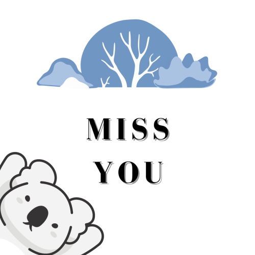 A bear and cloud, Miss you.
