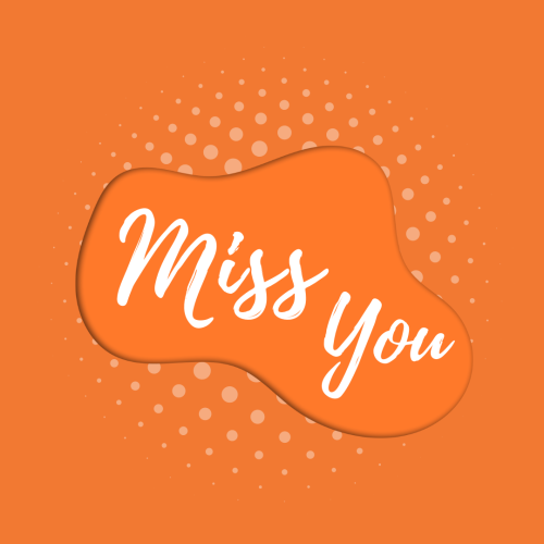 Orange background, Miss you.