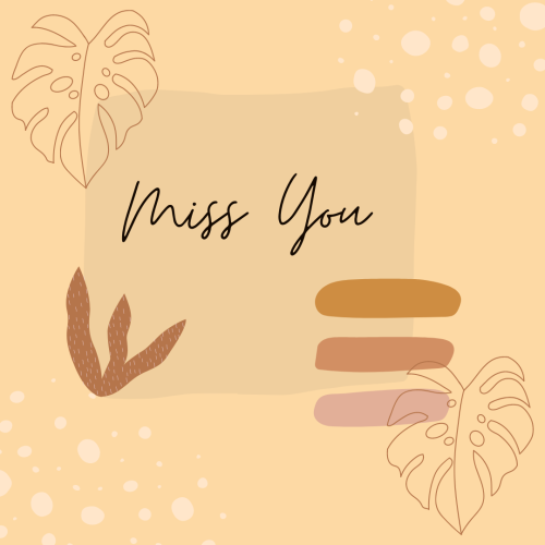 Miss you, wish card.