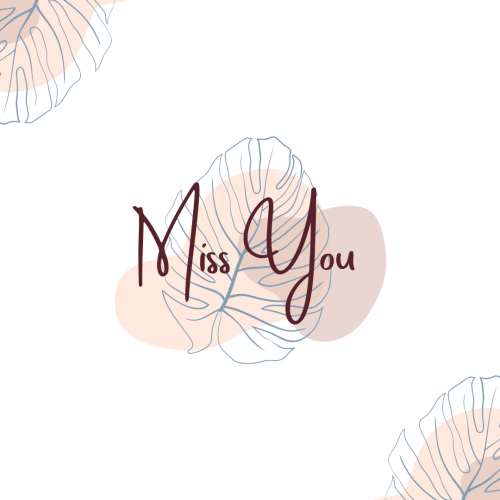 Miss you, elegant and simple wish card design.