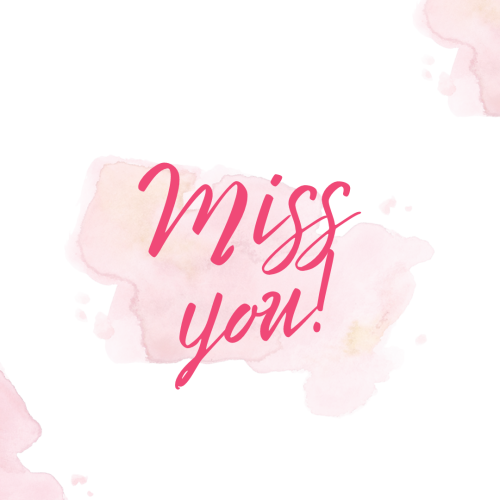 Miss You, simple wish card design.