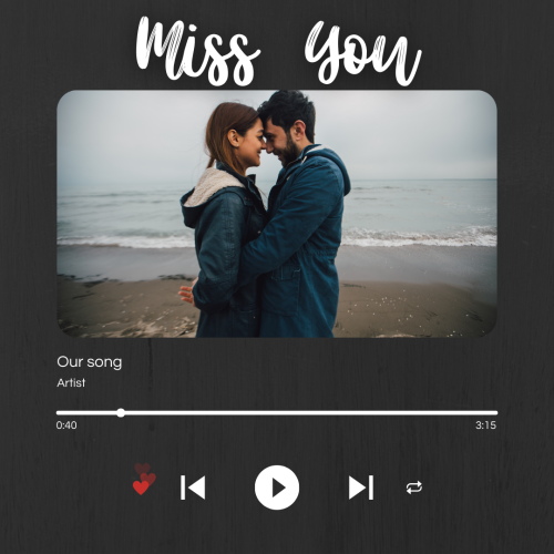 A couple standing on a sea side, Miss You.