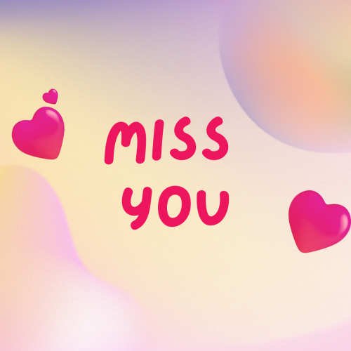 Pink shiny heart, Miss you.