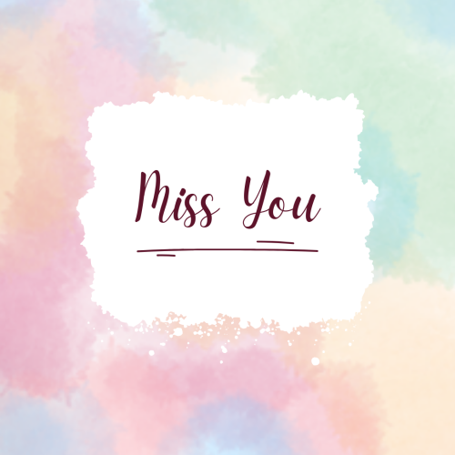 Light colorful wish card, Miss You.