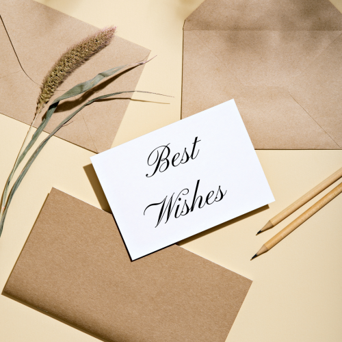 Best wishes, a wish card design.