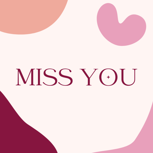 Wish card for miss you, Miss You.