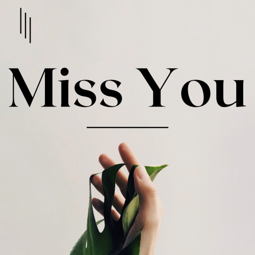 A women holding leaves in her hand, Miss You.