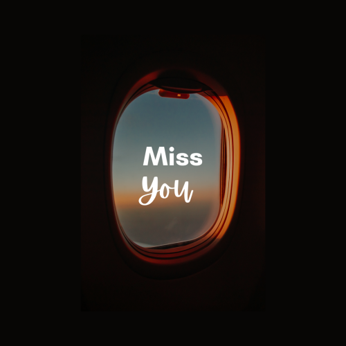 Miss You, dark wish card.