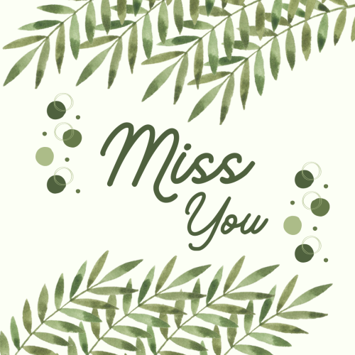 Leaves on a white background, Miss You.