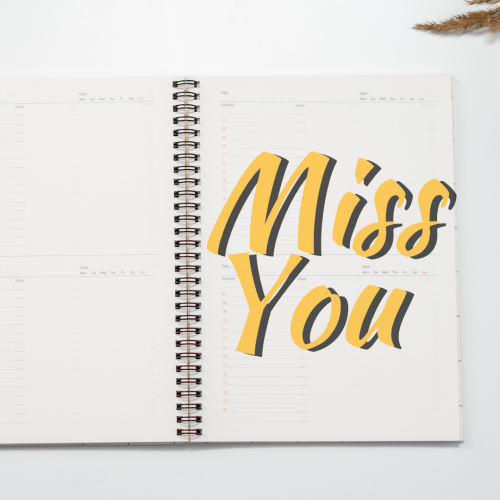 Miss You, a registered placed on the ground.