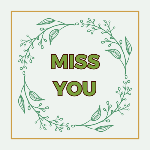 Miss you, simple wish card.