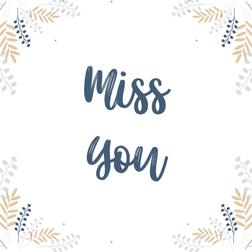 Miss you, leaves on a white background..