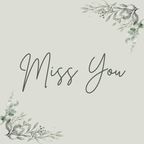 Miss you, flowers drawing.