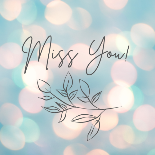 Flower drawing, Miss You wish card.