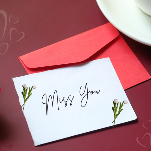 A red letter and a paper, Miss You.