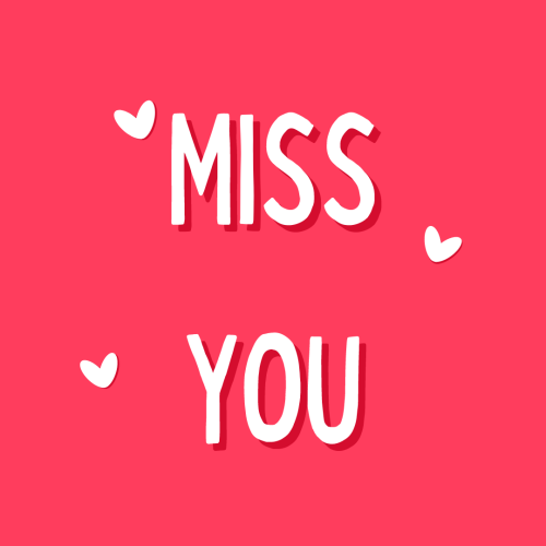 Miss You, simple pink background.