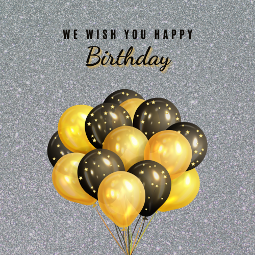 Black and golden message Happy Birthday