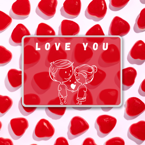 Red hearts on a back, Love You