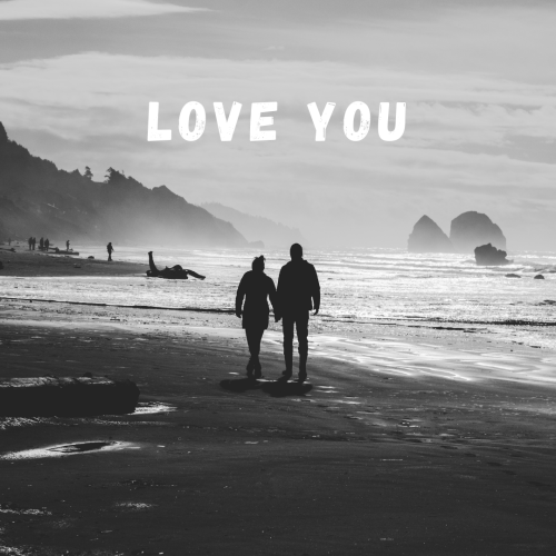 Sea on the back on wish card Love You