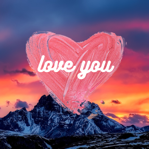 Love you written in a big red heart