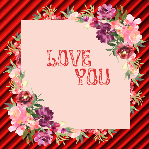 Love you wallpaper with flowers