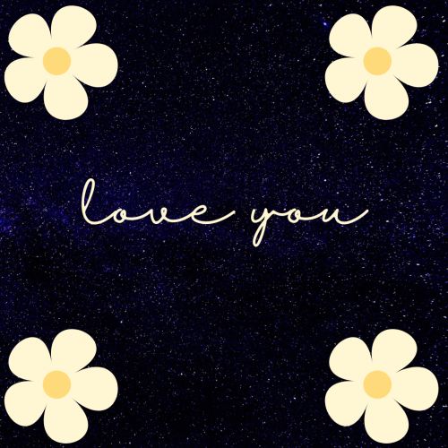 Pink heart message Love you